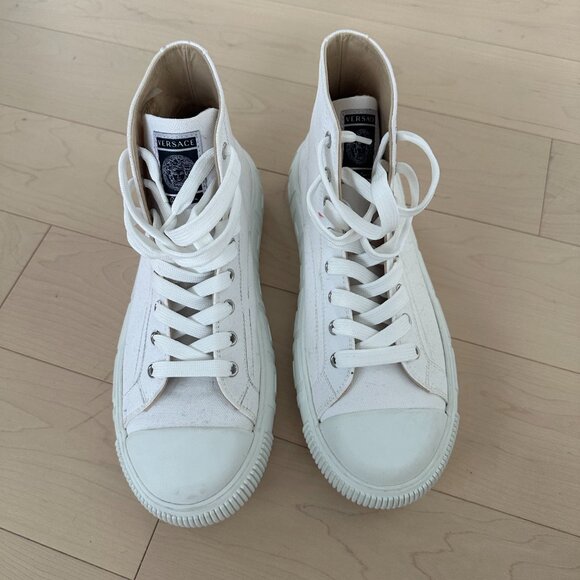 Versace White Medusa High‑Top Sneakers - Picture 6 of 7